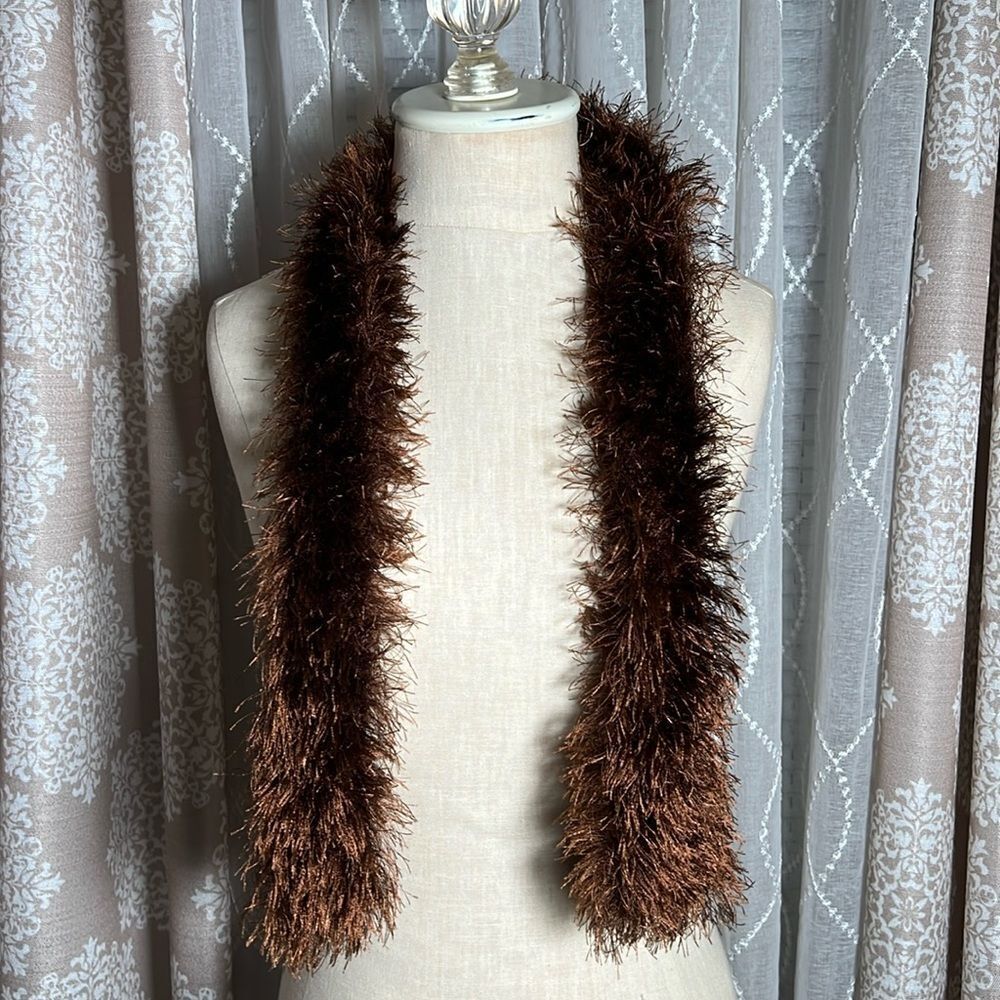 EUC Hand Knit Eyelash Yarn Scarf